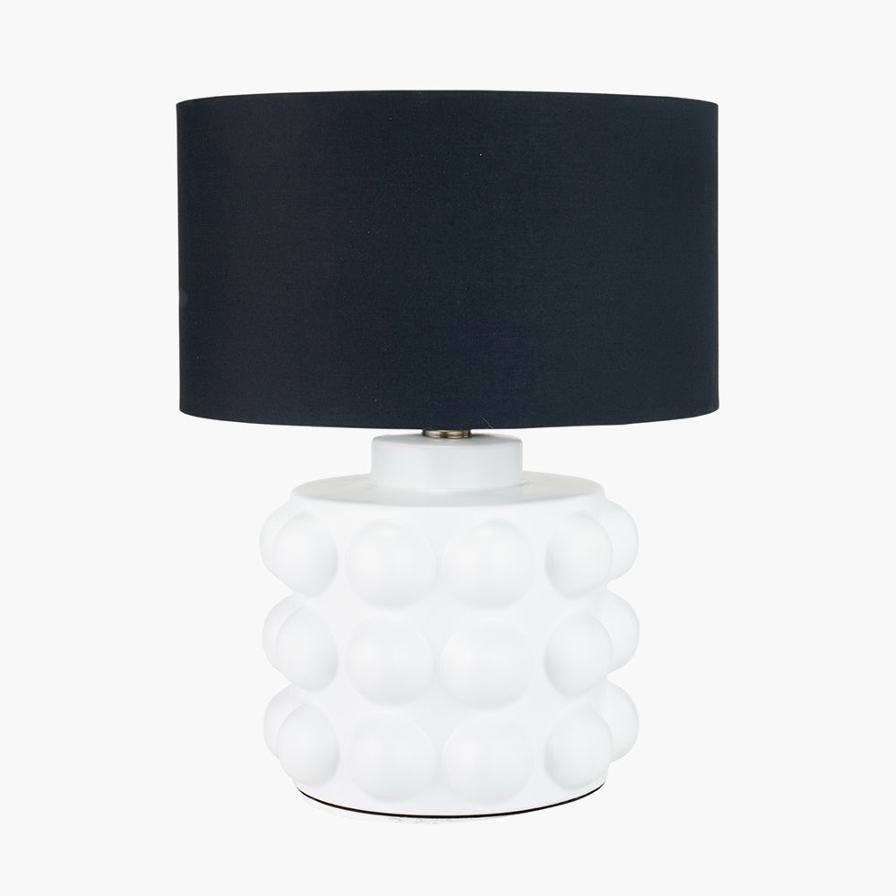 Serenity White Bobbled Ceramic Large Table Lamp - Base Only